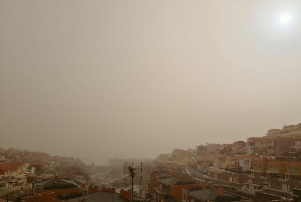 Det er varslet calima i helga. Arkivfoto: En uvanlig sterk calima i januar i fjor. Foto: Canariavisen