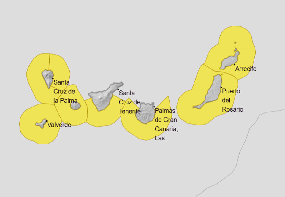 Det statlige meteorologiske instituttet Aemet har sendt ut OBS-varsel for høye bølger. Grafikk: Aemet Det statlige meteorologiske instituttet Aemet har sendt ut OBS-varsel for høye bølger. Grafikk: Aemet