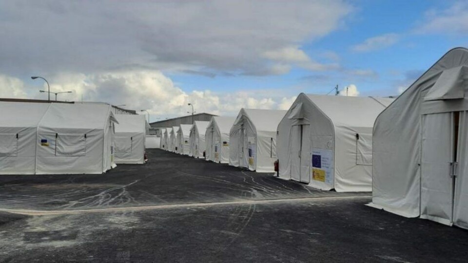Den nye migrantleiren i La Isleta nord på Gran Canaria står klar til å ta i mot migranter som for tiden bor på hotell sør på øya. Foto: Regjeringsdelegasjonen på Kanariøyene