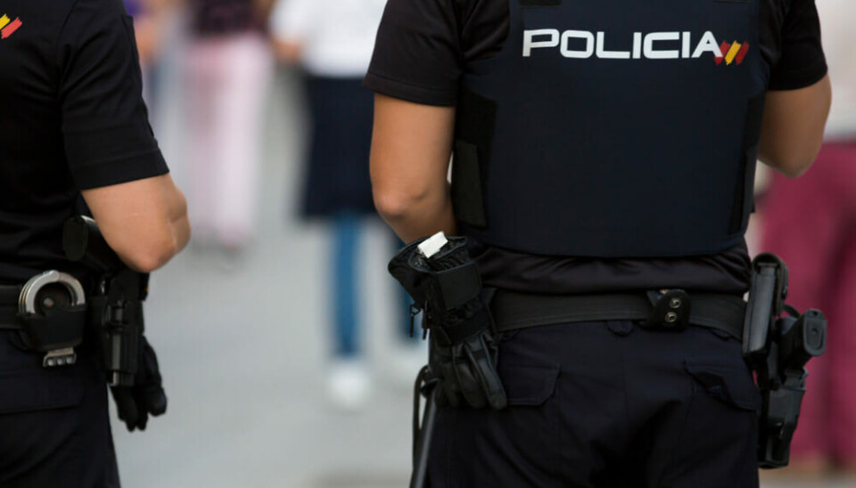 Arkivfoto av nasjonalpolitiet Policía Nacional i Spania.