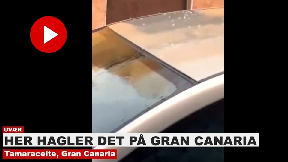 BRRRRR: Det er kaldt på Kanariøyene for tiden. Både på Tenerife og Gran Canaria haglet det på torsdag.