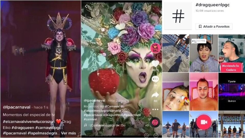 Karnevalet lever videre til tross for pandemi – og det er i sosiale medier det foregår. Kollasje: @lpacarnaval