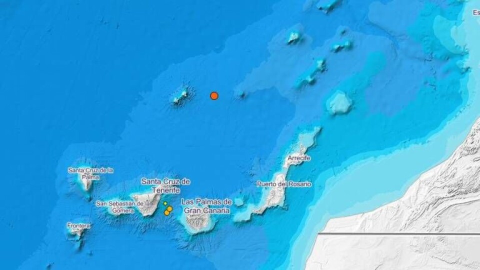 Jordskjelv målt til 3,6 på Richters skala nord for Kanariøyene