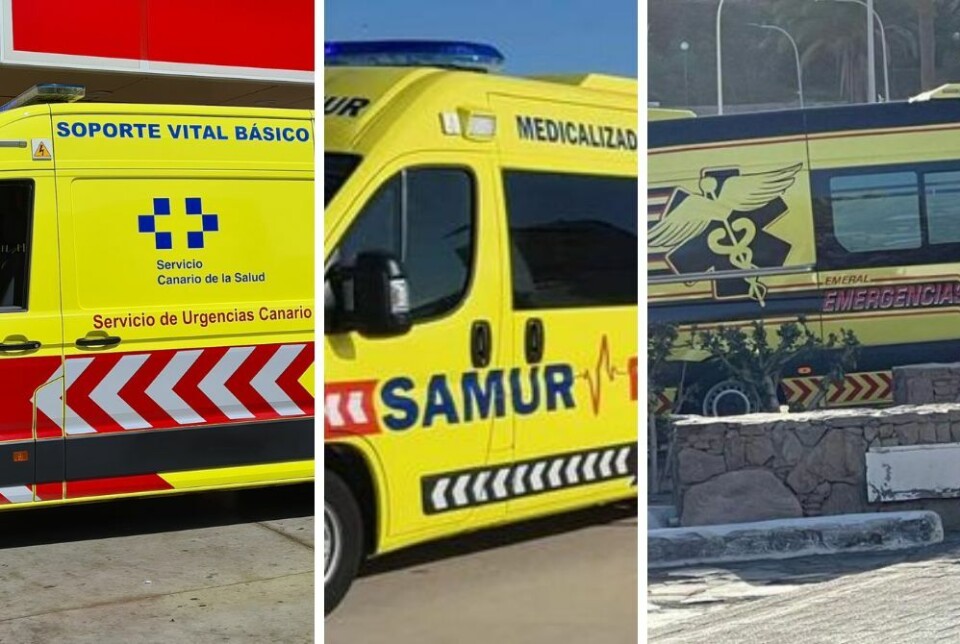 Hva er forskjellen på disse ambulansene? Foto: Canariavisen/Samur/Canariavisen