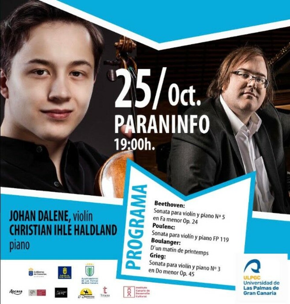 Klassisk konsert med norske musikere i Las Palmas