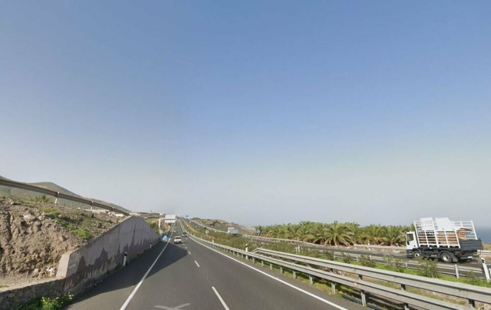 Ulykken skjedde langs GC-2-veien i Las Palmas. Foto: Google Maps
