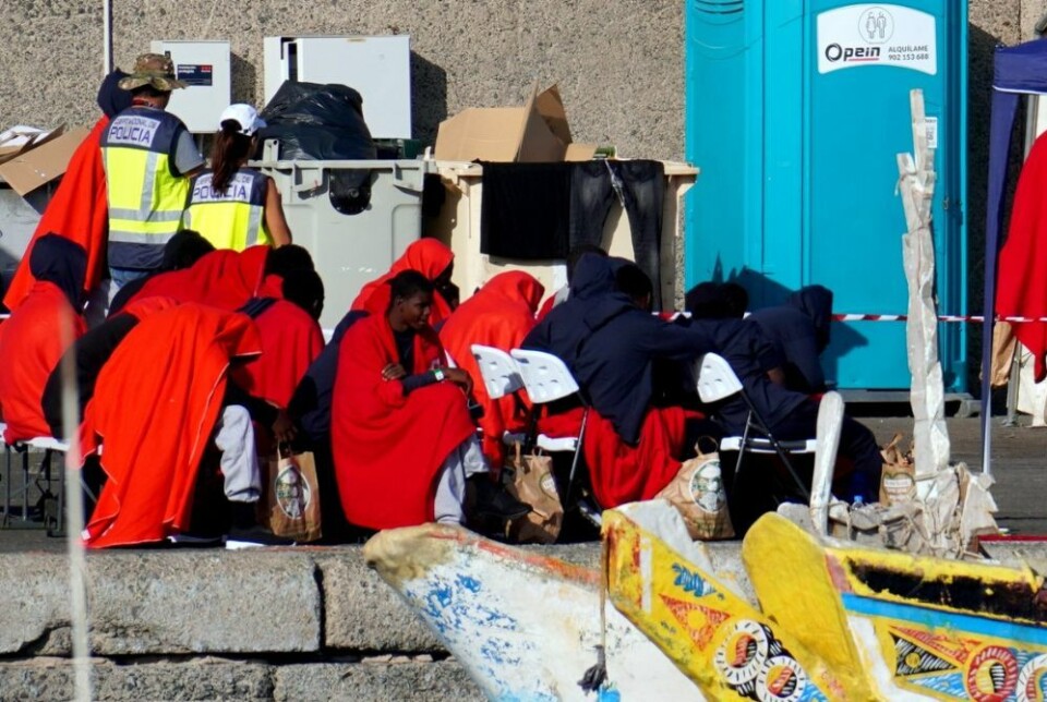 Migranter etter ankomst i Arguineguín. Foto: Canary4stock/Shutterstock