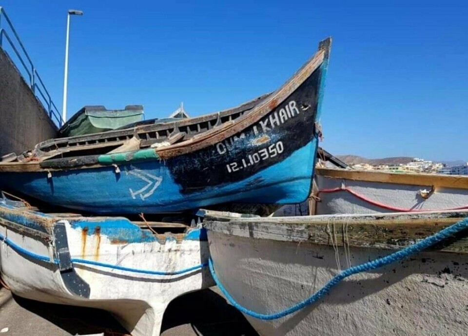 Arkivfoto av migrantbåter i Arguineguín-havna. Foto: Ann Cathrin El Allaoui