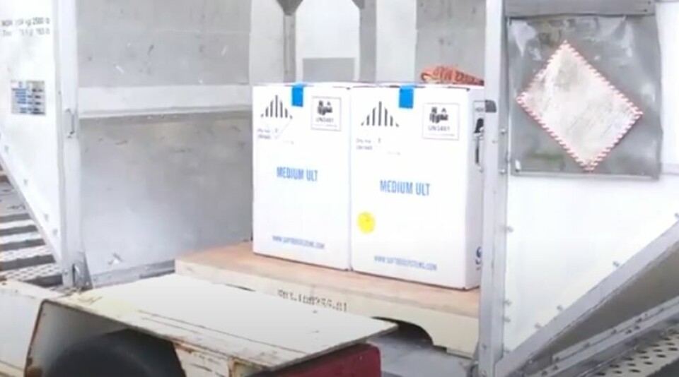 Her ankommer nesten 7000 vaksinedoser på Tenerife. En lignende forsendelse kommer til Gran Canaria på tirsdag. Video: Sanidad GobCan