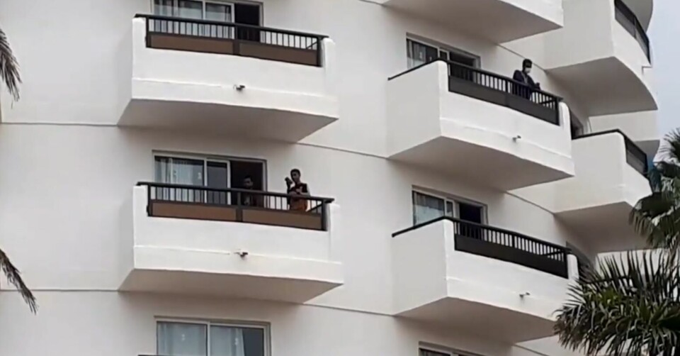 Migranten som var innlosjert på Waikiki Hotel i Playa del Inglés ble sist sett på søndag. Foto: Skjermdump fra video/Canarias7