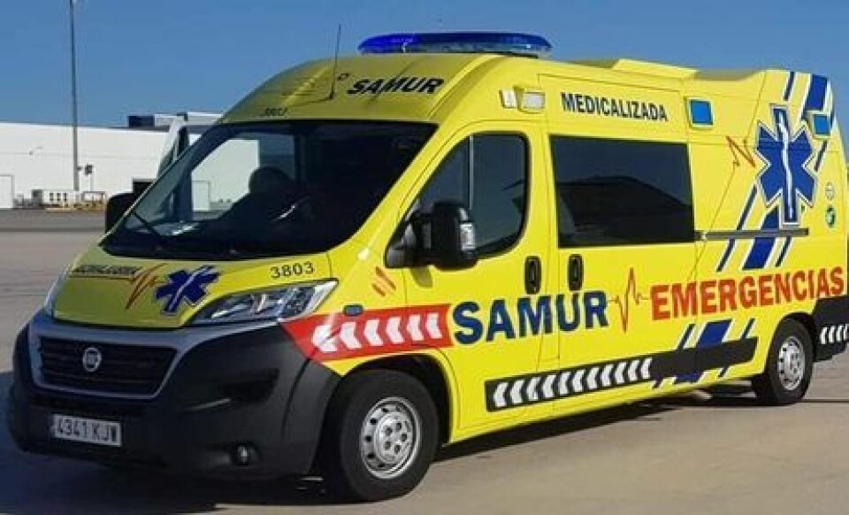 En privat ambulanse fra selskapet Samur. En privat ambulanse fra selskapet Samur.