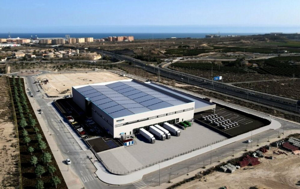 Planlagt logistikksenter i Alicante. Foto: Amazon