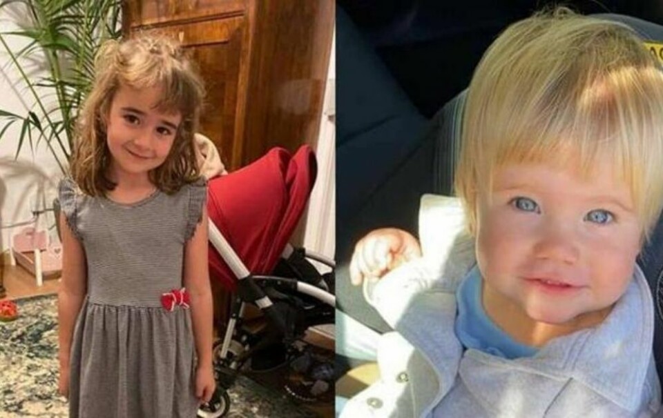 Anna (1) og Olivia (6) ble kidnappet av sin far 27. april. Foto: Privat