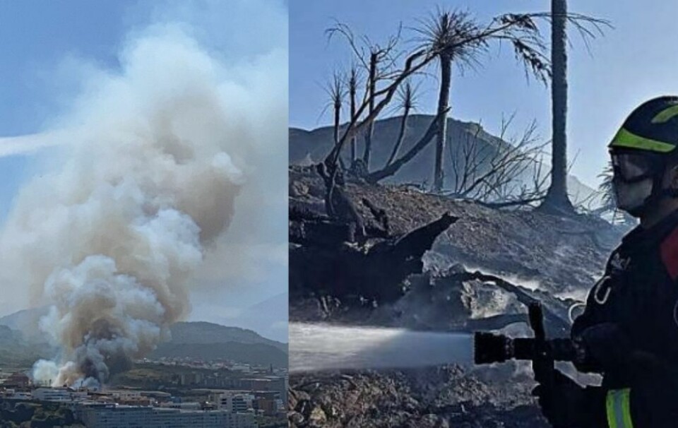 Brannen førte til kraftig røykutvikling, men er nå under kontroll.