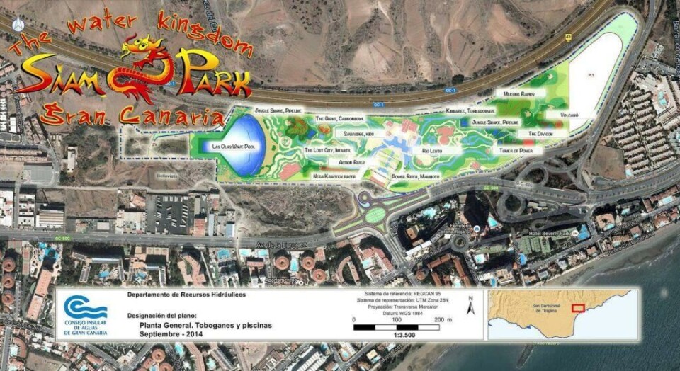 GIGANTISK VANNPARK: Dette er planen Loro Parque-gruppen vil gjennomføre utenfor Playa del Inglés.