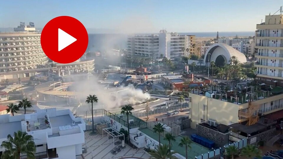 BRANN: Det brøt ut brann på et kjøpesenter i Playa del Inglés sør på Gran Canaria denne lørdagen.