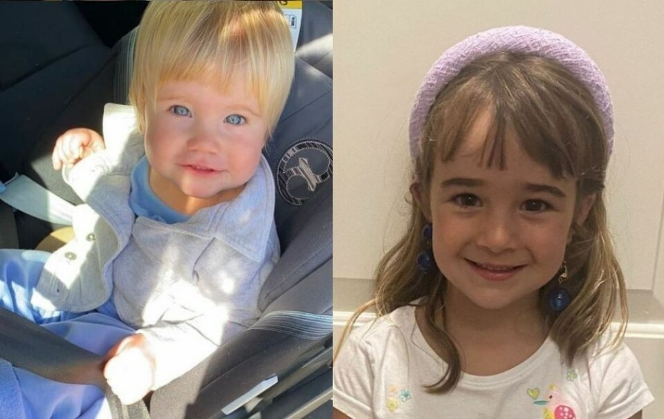 Foto: Anna (1) og Olivia (6) har vært savnet siden 27. april. Denne torsdagen ble Olivia funnet død på havbunnen. Foto: Privat