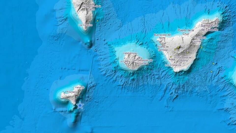 Fire jordskjelv på Kanariøyene siden søndag