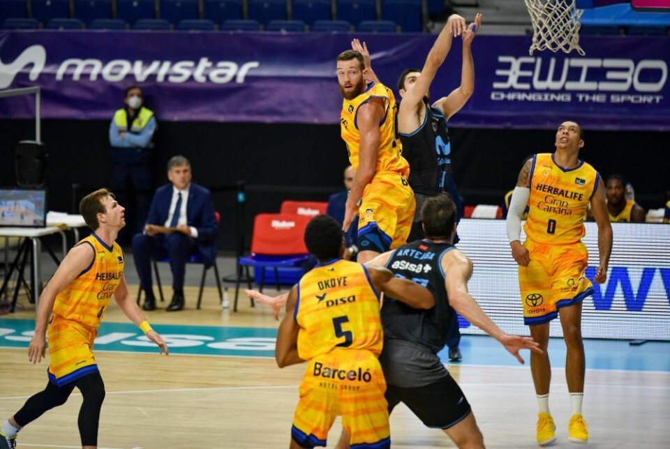 Club Baloncesto Gran Canaria, kjent på folkemunne som 'Granca', under en kamp i 2020. Foto: Alberto Gardin/Shutterstock