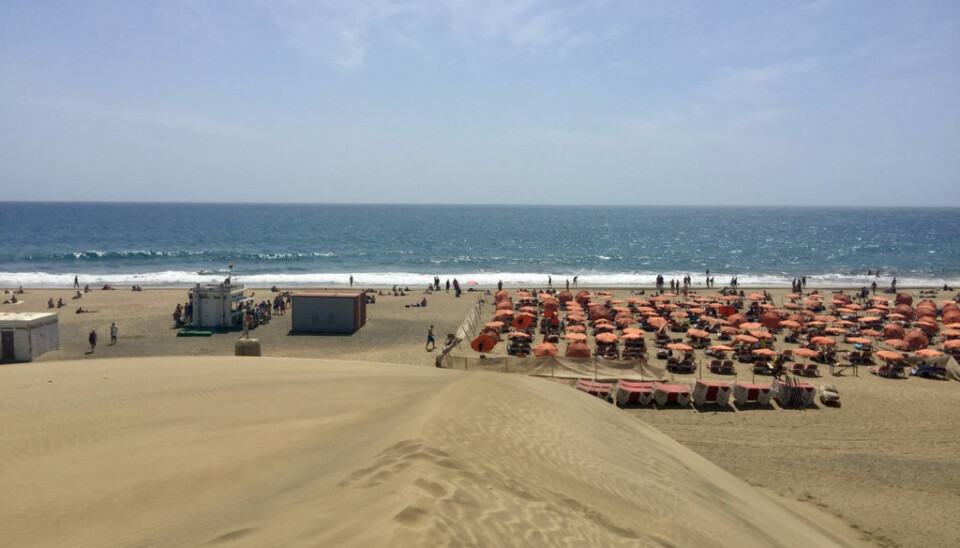 Arkivfoto av Maspalomas-stranda.