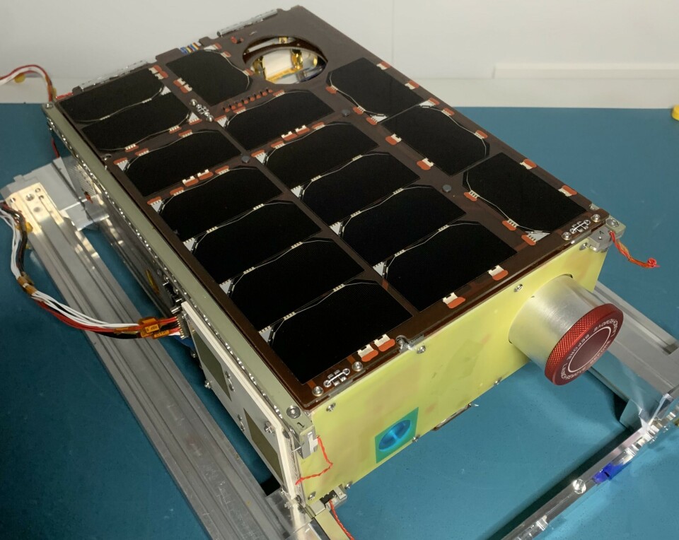 Slik ser satelitten ut. Foto: Open Cosmos Slik ser satelitten ut. Foto: Open Cosmos