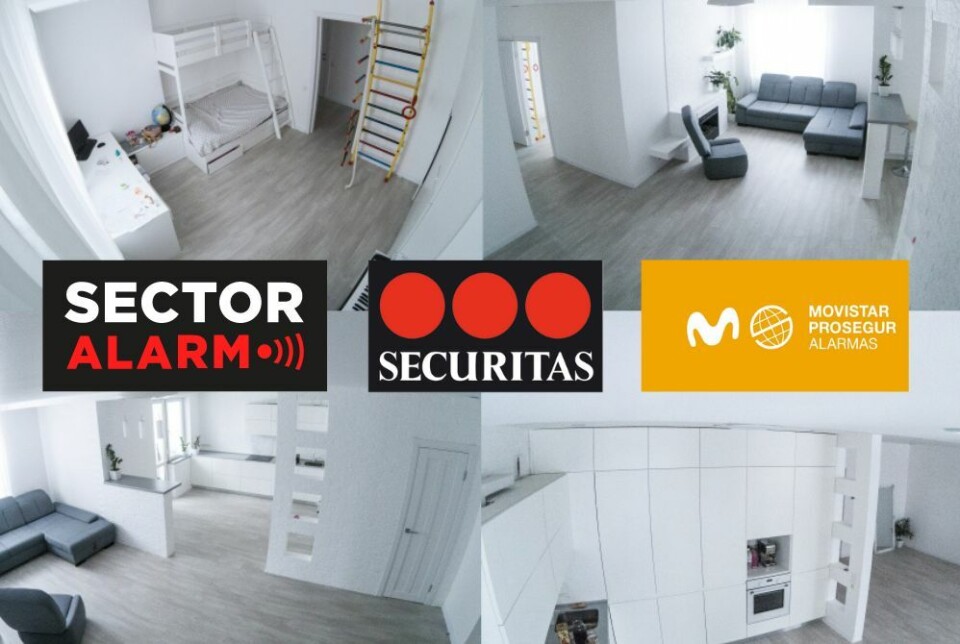 MEST ALARM FOR PENGENE: Det får du hos Sector Alarm, men både Movistar Prosegur og Securitas Direct har åpenbare fordeler for deg som ønsker ekstra sikkerhet. Foto: Andrew Angelov/Sector Alarm/Securitas Direct/Movistar Prosegur