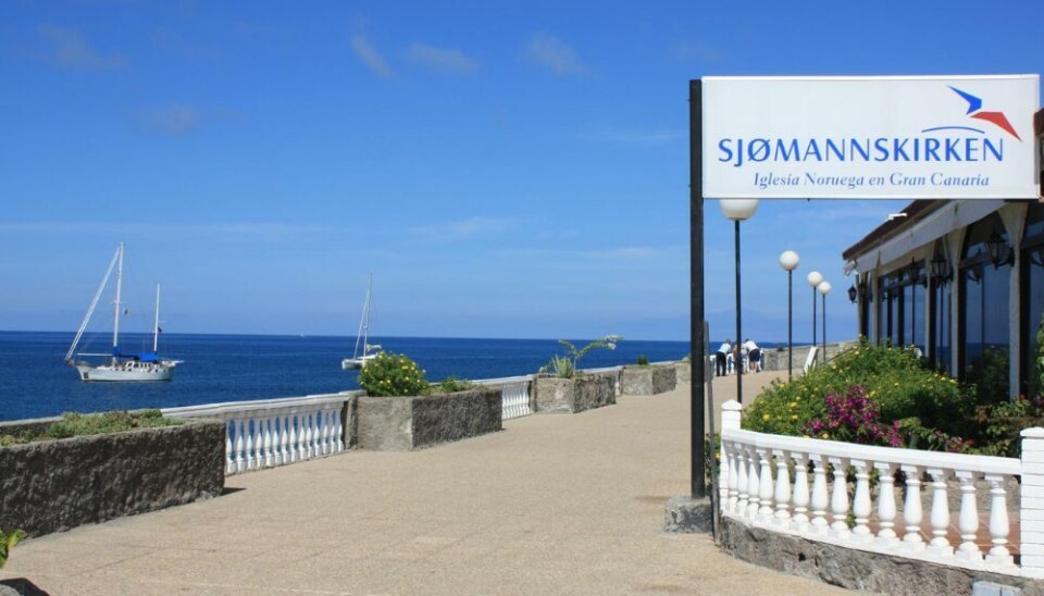 VAKRE OMGIVELSER: Sjømannskirken ligger sørvest på Gran Canaria, i fiskelandsbyen Arguineguín.