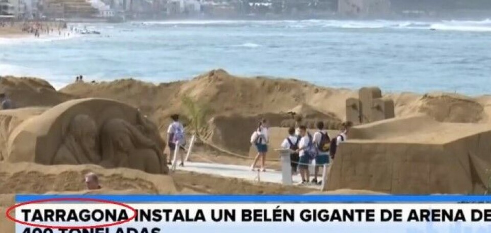 Kanalen La Sexta plasserte Las Canteras-stranda nord i Spania. Skjermdump: La Sexta