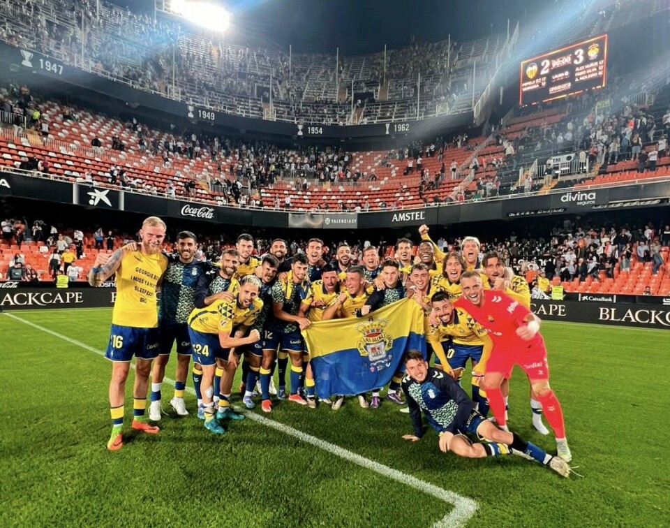 SEIER: Las Palmas tok mandag kveld sesongens første seier. Foto: Skjermdump X