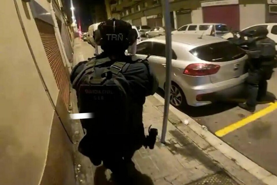 Guardia Civil under aksjonen. Foto: Guardia Civil