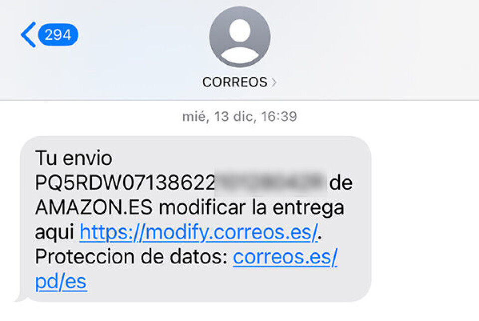 Et eksempel på en ekte melding fra Correos. Trykker du på linken i denne, blir du bedt om å oppgi sporingsnummeret på nytt. Foto: OCU Et eksempel på en ekte melding fra Correos. Trykker du på linken i denne, blir du bedt om å oppgi sporingsnummeret på nytt. Foto: OCU