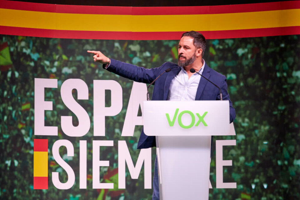 Santiago Abascal leder ytre høyre-partiet Vox i Spania. Han er en kontroversiell figur i spansk politikk, ofte med sterke meninger om innvandring. Foto: Aitor Serra Martin/Shutterstock Santiago Abascal leder ytre høyre-partiet Vox i Spania. Han er en kontroversiell figur i spansk politikk, ofte med sterke meninger om innvandring. Foto: Aitor Serra Martin/Shutterstock
