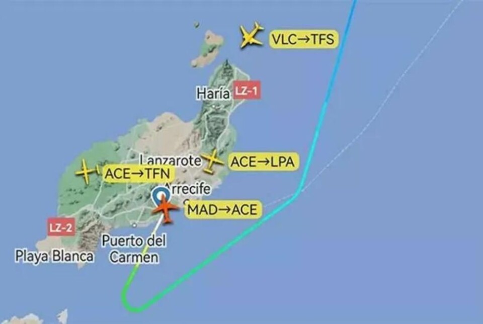 Skjermdump: Flightradar24 Skjermdump: Flightradar24