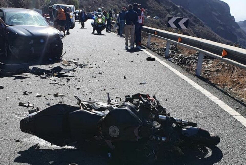 Motorsyklist alvorlig skadet etter stygg ulykke sør på Gran Canaria
