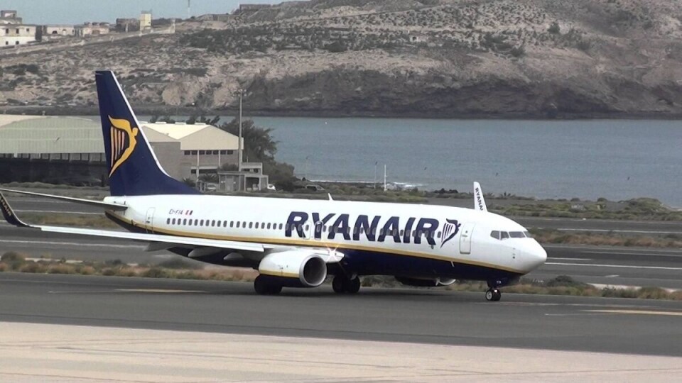 Arkivfoto av et Ryanairfly på Kanariøyene. Foto: Wikimedia Commons