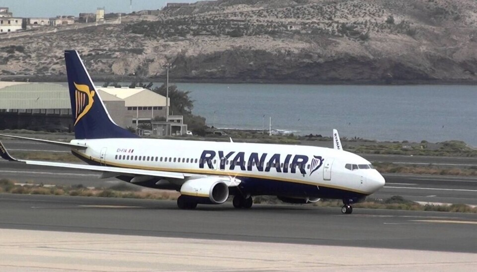 Arkivfoto av et Ryanairfly på Kanariøyene.