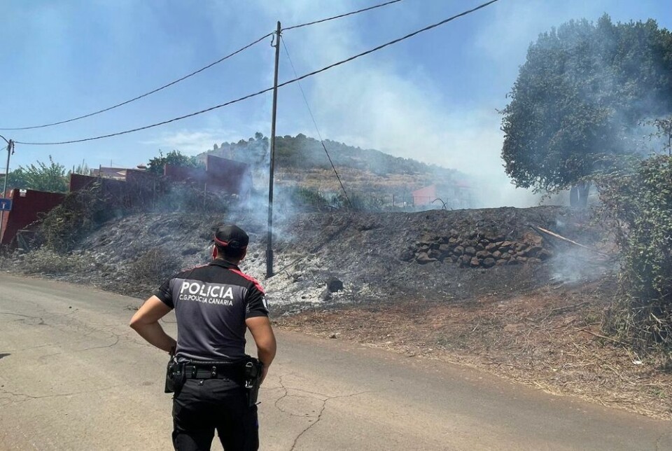 SKOGBRANNEN PÅ TENERIFE: Kan være stabilisert i morgen, ifølge øyrådet. Foto: Policia Canaria
