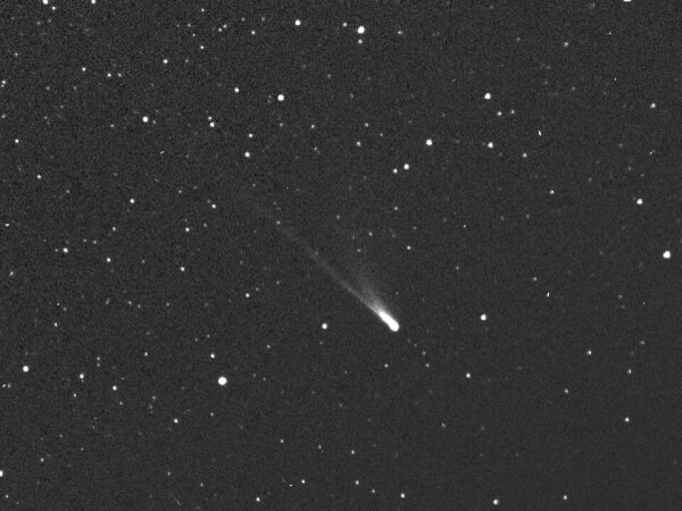 Dette bildet av 96P Machholz ble tatt i 2007 fra HI-2-kameraet på romfartøyet STEREO-A. Foto: NASA Dette bildet av 96P Machholz ble tatt i 2007 fra HI-2-kameraet på romfartøyet STEREO-A. Foto: NASA