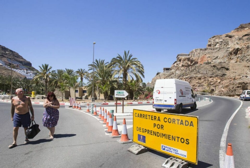 Arkivfoto av stedet der veien ble sperret av i 2017. Foto: Canarias 7