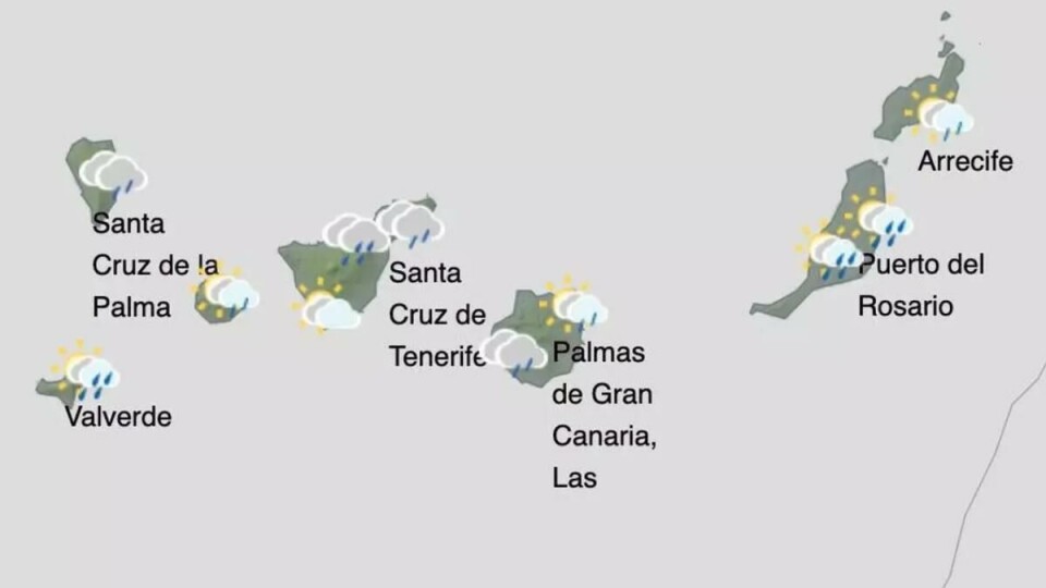 Slik ser fredagsvarselet ut på Kanariøyene, ifølge Aemet. Grafikk: Aemet