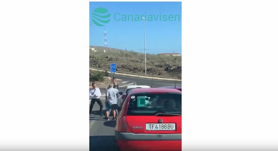 Sjåfører i vill slosskamp på Tenerife (video)