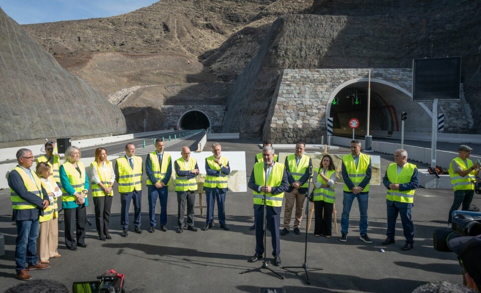 Kanariøyenes president, Fernando Clavijo, deltok under åpningen av de nye tunnelene. Foto: Gobierno de Canarias