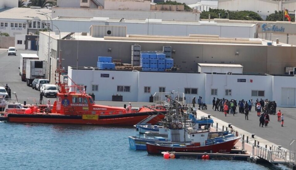 Migranter ankommer Puerto Naos på Lanzarote. Foto: Juan Mateos