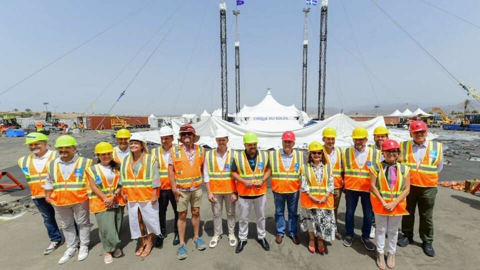 Her settes det imponerende teltet opp for Cirque du Soleil. Foto: Cabildo de Gran Canaria