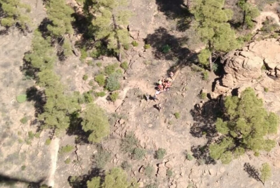Mannen hadde falt i et bratt område i fjellet, i turistkommunen Mogán på Gran Canaria. Foto: Nødsentralen