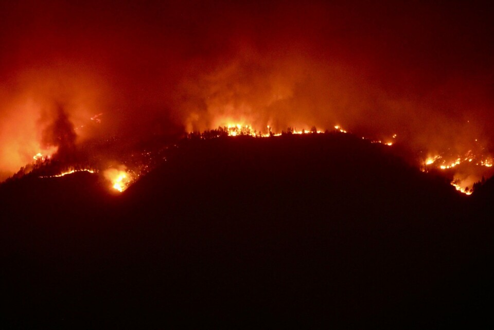 Bilde av en skogbrann i Güimar på Tenerife. Foto: MJS @ManuelJSGR Bilde av en skogbrann i Güimar på Tenerife. Foto: MJS @ManuelJSGR