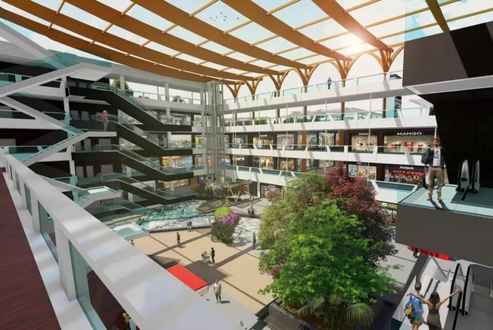 NYTT SENTER: Dette planlegges i turistbyen Playa del Inglés, sør på Gran Canaria. Grafikk: Chesa & Mena Arquitectos