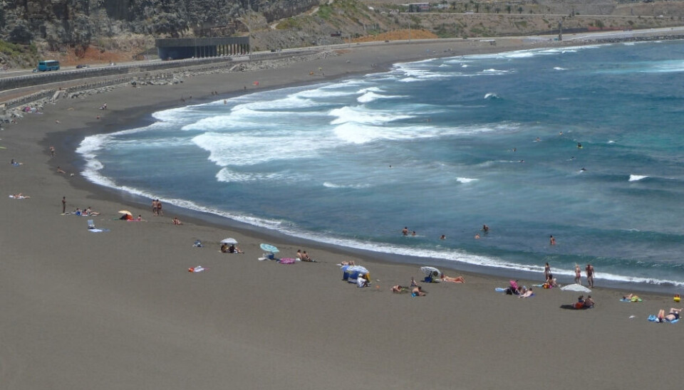 Arkivfoto av La Laja-stranda på Gran Canaria.