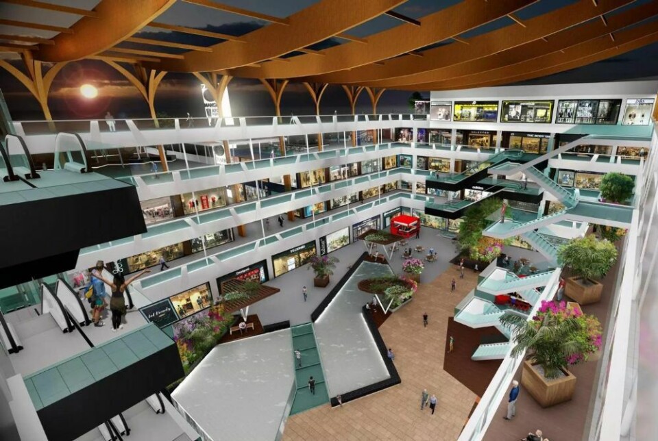 SYV ETASJER: Senteret får fire etasjer med butikker i tillegg til et stort hypermarked på underjordisk plan. Grafikk: Chesa & Mena Arquitectos SYV ETASJER: Senteret får fire etasjer med butikker i tillegg til et stort hypermarked på underjordisk plan. Grafikk: Chesa & Mena Arquitectos