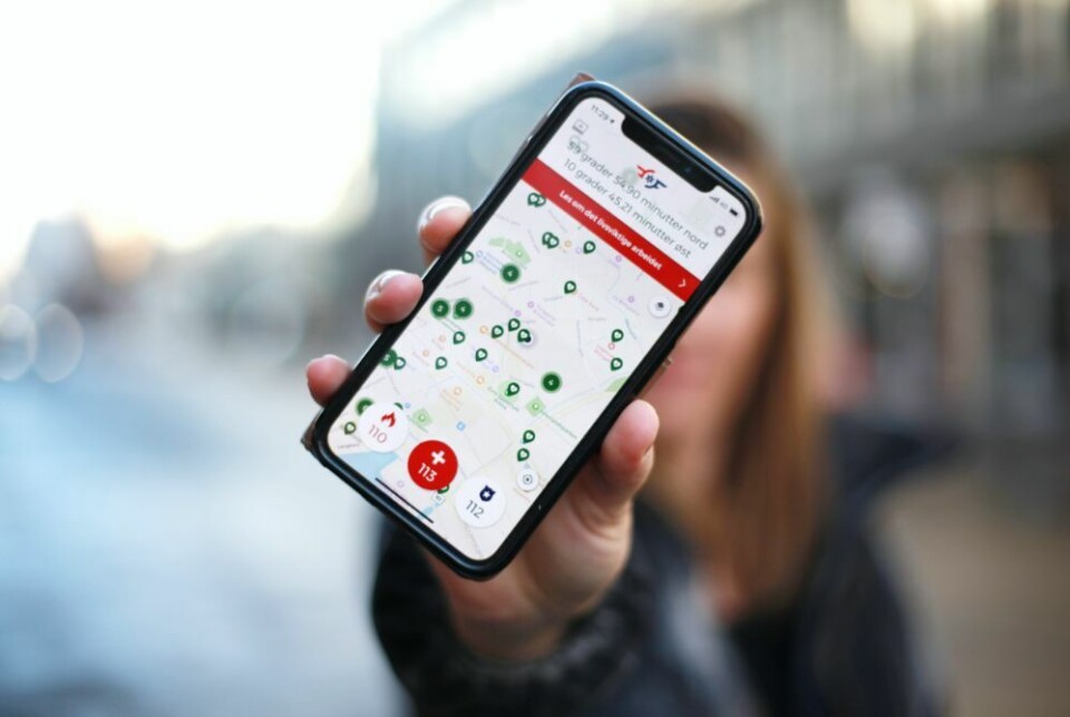 Hjelp 113 er en norsk app for nødnumre og posisjonering. Den fungerer også på Kanariøyene. Foto: Stiftelsen Norsk Luftambulanse